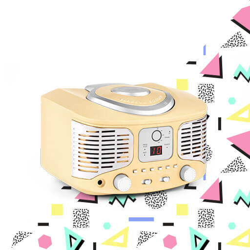 Auna RCD320 Lecteur CD rétro FM AUX -crème